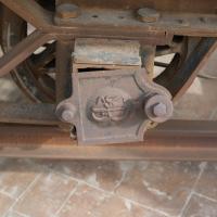 Jordan Museum - Detail: Inscription on Hejaz Train Carriage in Courtyard