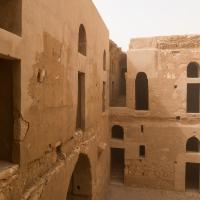 Qasr Kharana - Exterior: Central Courtyard Viewed from Southeastern Corner of Complex, Upper Floor, facing Southwest