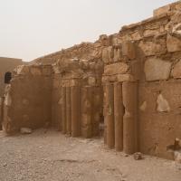Qasr Kharana - Exterior: Ruins of Central Large Chamber on Upper Floor of Northern Side of Complex, Facing Southwest
