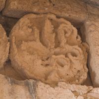 Qasr Kharana - Interior, Detail: Stucco Disc, Sculptural Relief, Western Side of Complex, Small Chamber Southeast of Large Chamber, Upper Floor