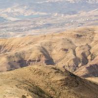 Mount Nebo, Jordan - View North from Mount Nebo, Foothills on Eastern Side of Jordan River Valley