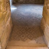 Qasr Amra - Interior: West Room off of Southern Alcove in Main Hall, Mosaic Floor