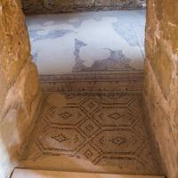Qasr Amra - Interior: East Room off of Southern Alcove in Main Hall, Mosaic Floor