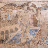 Qasr Amra - Interior, Detail: Main Hall, Western Wall Fresco, Bathing Scene