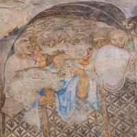 Qasr Amra - Interior, Detail: Main Hall, Western Wall Fresco, Bathing Scene, Onlookers