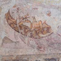 Qasr Amra - Interior, Detail: Main Hall, Western Aisle, Northern Wall Fresco, Fishermen