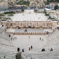 Roman Theater - View of Roman Theater from Top of Seats, Facing North, Hashemite Plaza