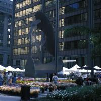 Richard J. Daley Center (Chicago Civic Center) - Exterior: View with Sculpture by Picasso