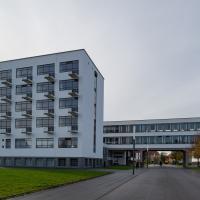 Bauhaus Dessau - Exterior: View of the Eastern Building (Studio Building) from East