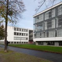 Bauhaus Dessau - Exterior: Western Facade of Southern Building (Workshop Wing), facing Northeast