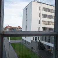 Bauhaus Dessau - Interior: View of the Eastern Building from the Eastern Facade of the Southern Building