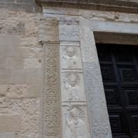 Cattedrale di Santa Maria Annunziata - Exterior: Detail of Column on North Facade with Reliefs of Popes