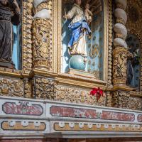Chiesa di San Francesco d'Assisi - Interior: Detail of Altar with Virgin and Child and St. Francis of Assisi Statues