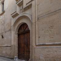 Palazzo Giustiniani - Exterior: Doorway on Via dei Perroni