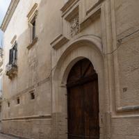 Palazzo Giustiniani - Exterior: Facade on Via dei Perroni, Facing Northeast