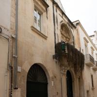 Palazzo Giustiniani - Exterior: Facade on Via dei Perroni, Facing Northwest