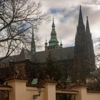 St. Vitus Cathedral - View from North of the New Royal Palace