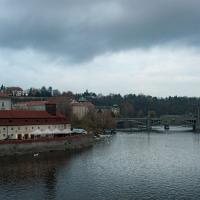 Malá Strana - View of the west bank of Vltava, Lesser Town of Prague, facing Northwest from the Charles Bridge