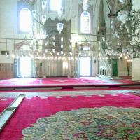 Beyazit Camii - Interior: Central Prayer Space, Qibla Wall, Mihrab, Minbar, Muqarnas