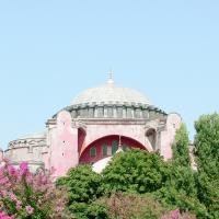 Hagia Sophia - Exterior: Partial Southwest Elevation; Dome, Minarets