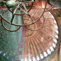Hagia Sophia - Interior: Light Fixture, Central Dome, Scaffolding from Restoration circa 2003