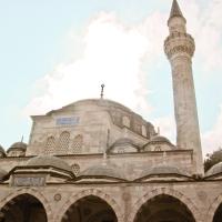 Sokullu Mehmed Pasha Camii - Exterior: Minaret, Domed Portico; Dome, Eastern Elevation