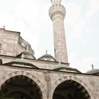 Sokullu Mehmed Pasha Camii - Exterior: Courtyard; Portico; Domed Bays; Minaret
