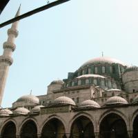 Suleymaniye Camii - Exterior: Mosque Courtyard; Facing Northwest