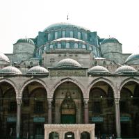Suleymaniye Camii - Exterior: Mosque Courtyard; Mosque Northwest Elevation
