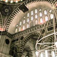 Suleymaniye Camii - Interior: Central Prayer Hall; Southwest Lunette; Shield Windows; Pendentives; Inscriptions