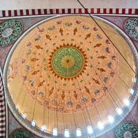Suleymaniye Camii - Interior: Central Dome Detail; Support Domes; Inscription Medallions