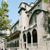 Suleymaniye Camii - Exterior: Complex Northeastern Facade, Mosque Side Entrance, Covered Portico