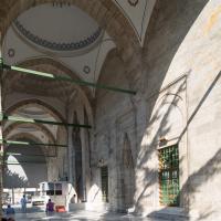 Atik Ali Pasha Camii - Exterior: Portico, Northwest Entrance; Iron-Grilled Windows; Blind Niche