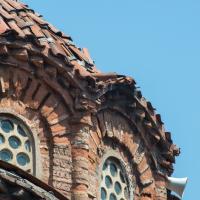 Eski Imaret Camii - Exterior: Dome Detail, Tambour Detail, Frieze Detail, Brickwork Detail