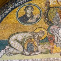 Hagia Sophia - Interior: Imperial Gate Mosaic Detail, Leo the Wise and the Virgin