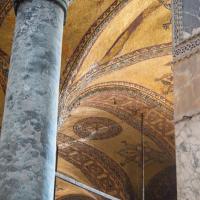 Hagia Sophia - Interior: Southwest Gallery Column Detail, Vault Detail