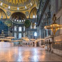 Hagia Sophia - Interior: Nave, Central Dome, Apse, Roundels, Cherub, Pendentives
