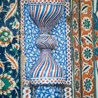 Ivaz Efendi Camii - Interior: Mihrab Niche Detail, Iznik Tilework Detail