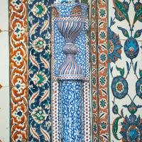 Ivaz Efendi Camii - Interior: Mihrab Niche Detail, Iznik Tilework Detail