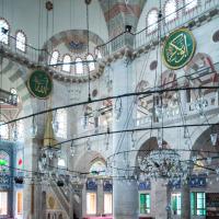 Kilic Ali Pasha Camii - Interior: Central Prayer Space, Minbar, Piers, Calligraphic Roundels, Facing South