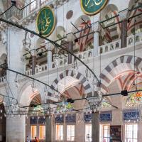Kilic Ali Pasha Camii - Interior: Northeast Side Aisle, Gallery, Columns, Pier, Roundels 