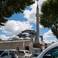 Kilic Ali Pasha Camii - Exterior: Elevation, Facing Western Corner of Mosque, Minaret, Domes