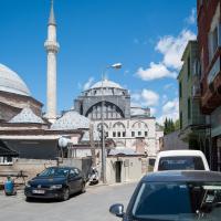 Kilic Ali Pasha Camii - Exterior: Mosque Southwestern Elevation, Minaret, Bathhouse, Hamam Sokak