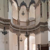 Kucuk Ayasofya Camii - Interior: Prayer Hall Northeastern Corner, Gallery, Support Piers, Half Dome, Entablature