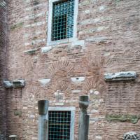 Kucuk Ayasofya Camii - Exterior: Northern Facade, Masonry Detail, Spolia, Cornice Detail, Tombstones,