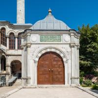 Laleli Camii - Exterior: View from Southeast; Gate to Sultan's Lodge; Calligraphic Inscription