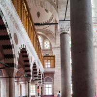 Mihrimah Sultan Camii - Interior: Central Prayer Hall, Columns, Northeast Side Aisle, Muqarnas