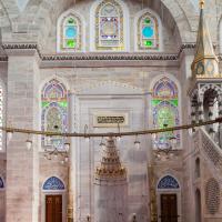 Mihrimah Sultan Camii - Interior: Qibla Wall, Mihrab Niche, Minbar