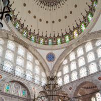 Mihrimah Sultan Camii - Interior: Central Dome, Pendentive, Calligraphy