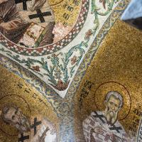 Pammakaristos Church - Interior: St. Gregory the Illuminator Mosaic, Left; Mosaics Depicting Saints, Detail 